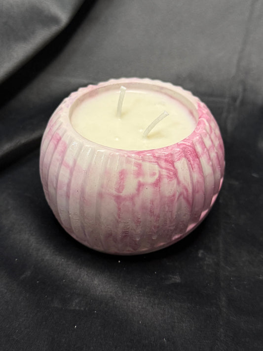 Moderne Kugelkerze in Gipsform - Peppermint