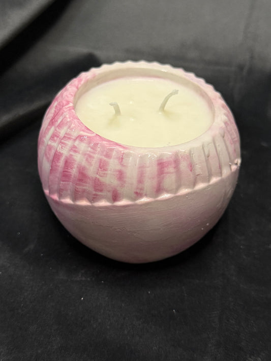 Moderne Kugelkerze in Gipsform - Peppermint