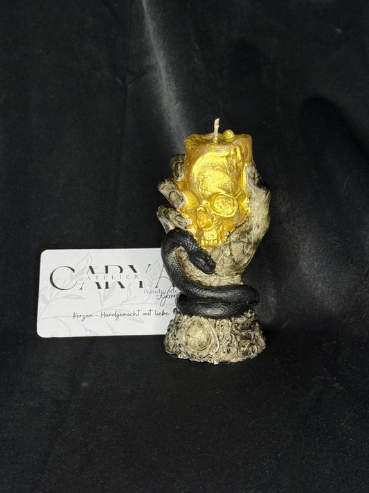 Totenkopf-Schlange-Kerze